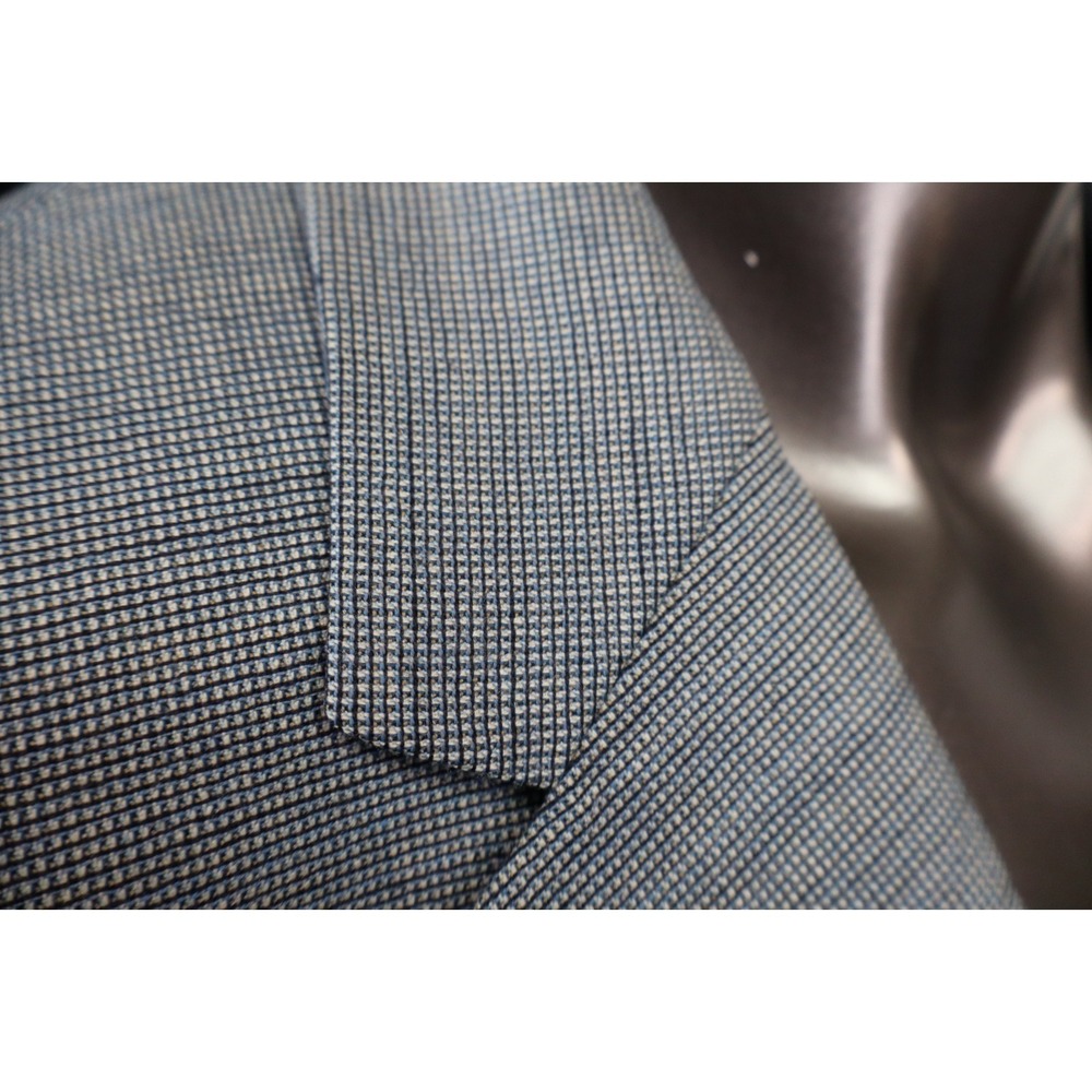 Jos A Bank 46L Blue‎ Birdseye 100% Wool Mens Suit Jacket Sport Coat Nailhead - Picture 10 of 10